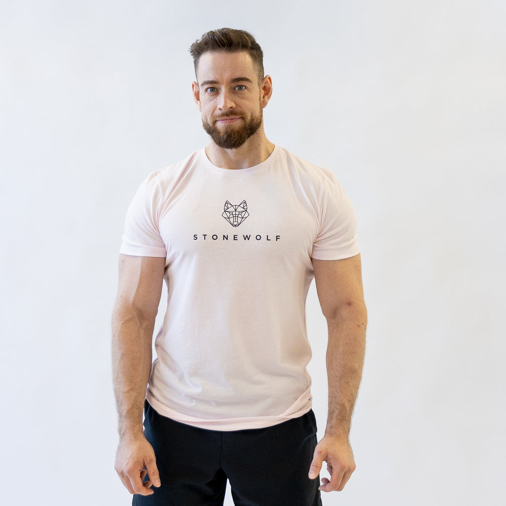 Men's Classic Logo Training T-Shirt - StoneWolf - Shell Pink